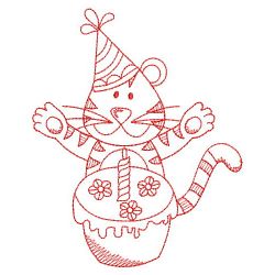Redwork Birthday Tiger 03(Md)