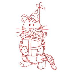 Redwork Birthday Tiger 06(Md)