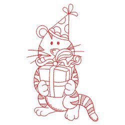 Redwork Birthday Tiger 06(Lg)