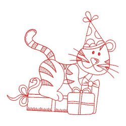 Redwork Birthday Tiger 07(Md)