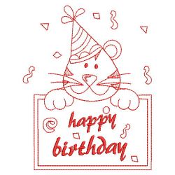 Redwork Birthday Tiger 10(Md)