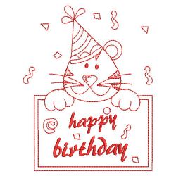 Redwork Birthday Tiger 10(Md) machine embroidery designs