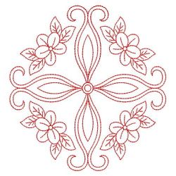 Redwork Flower Quilt 03(Lg)