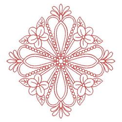 Redwork Flower Quilt 04(Sm)