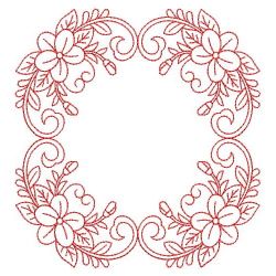 Redwork Flower Quilt 06(Lg)