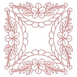 Redwork Flower Quilt 07(Lg)