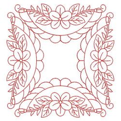 Redwork Flower Quilt 07(Lg)