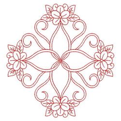 Redwork Flower Quilt 08(Lg)