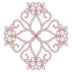 Redwork Flower Quilt 08(Md) machine embroidery designs