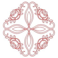 Redwork Heirloom Flower 06(Sm)
