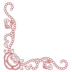 Redwork Heirloom Flower 10(Md) machine embroidery designs