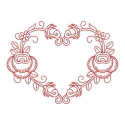 Redwork Heirloom Flower 12(Md) machine embroidery designs