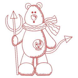 Redwork Halloween Bear 02(Md)