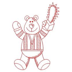 Redwork Halloween Bear 04(Md) machine embroidery designs