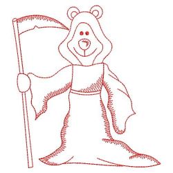 Redwork Halloween Bear 06(Sm) machine embroidery designs