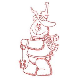 Redwork Halloween Bear 07(Lg) machine embroidery designs