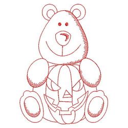 Redwork Halloween Bear 08(Lg) machine embroidery designs