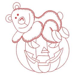 Redwork Halloween Bear 10(Lg) machine embroidery designs