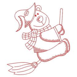 Redwork Halloween Bear 11(Md) machine embroidery designs