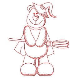 Redwork Halloween Bear 12(Lg) machine embroidery designs