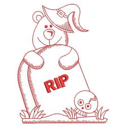 Redwork Halloween Bear 13(Lg) machine embroidery designs