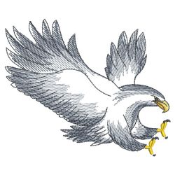 Sketched Eagle 04(Md) machine embroidery designs