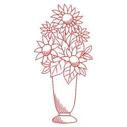 Redwork Flower Vases 02(Md)