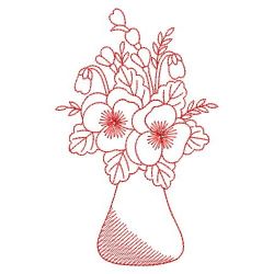 Redwork Flower Vases 05(Lg)