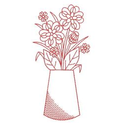 Redwork Flower Vases 08(Lg)