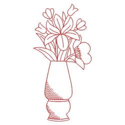 Redwork Flower Vases 10(Md)
