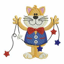 Patriotic Cat machine embroidery designs