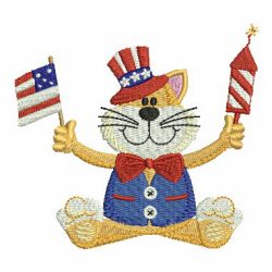 Patriotic Cat 04 machine embroidery designs