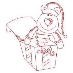 Redwork Christmas Bear 02(Sm)