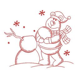 Redwork Christmas Bear 03(Md) machine embroidery designs