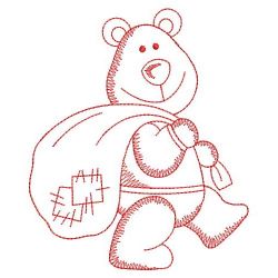 Redwork Christmas Bear 05(Md) machine embroidery designs