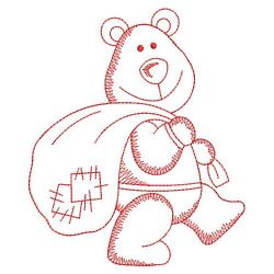 Redwork Christmas Bear 05(Lg) machine embroidery designs