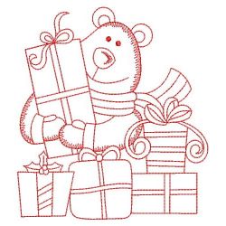 Redwork Christmas Bear 08(Md)