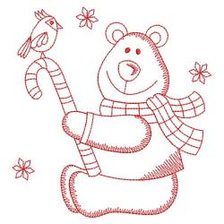 Redwork Christmas Bear 10(Md) machine embroidery designs