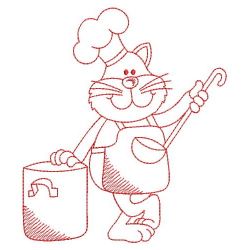 Redwork Animal Chef 02(Sm) machine embroidery designs