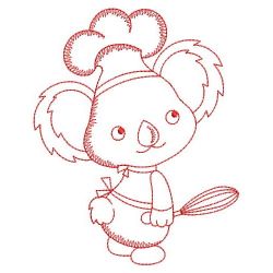 Redwork Animal Chef 03(Md) machine embroidery designs