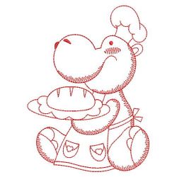 Redwork Animal Chef 04(Lg) machine embroidery designs