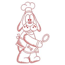 Redwork Animal Chef 05(Lg) machine embroidery designs