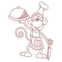 Redwork Animal Chef 09(Md) machine embroidery designs