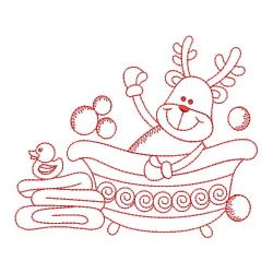 Redwork Bathtime Reindeer 05(Sm)