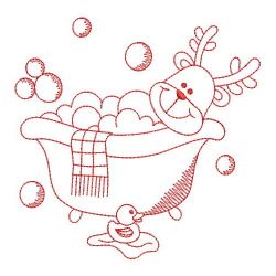 Redwork Bathtime Reindeer 07(Lg)