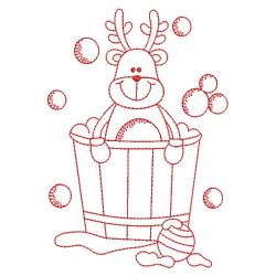 Redwork Bathtime Reindeer 09(Md)