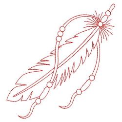 Redwork Indian Feathers 04(Lg) machine embroidery designs