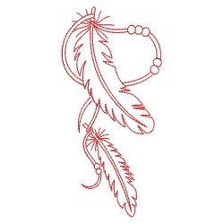Redwork Indian Feathers 06(Md) machine embroidery designs