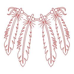 Redwork Indian Feathers 07(Md) machine embroidery designs