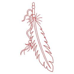 Redwork Indian Feathers 08(Lg) machine embroidery designs